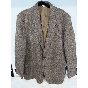 Vintage Men's John Molloy Donegal Tweed Brown Multicolor Fleck Wool Blazer 46R